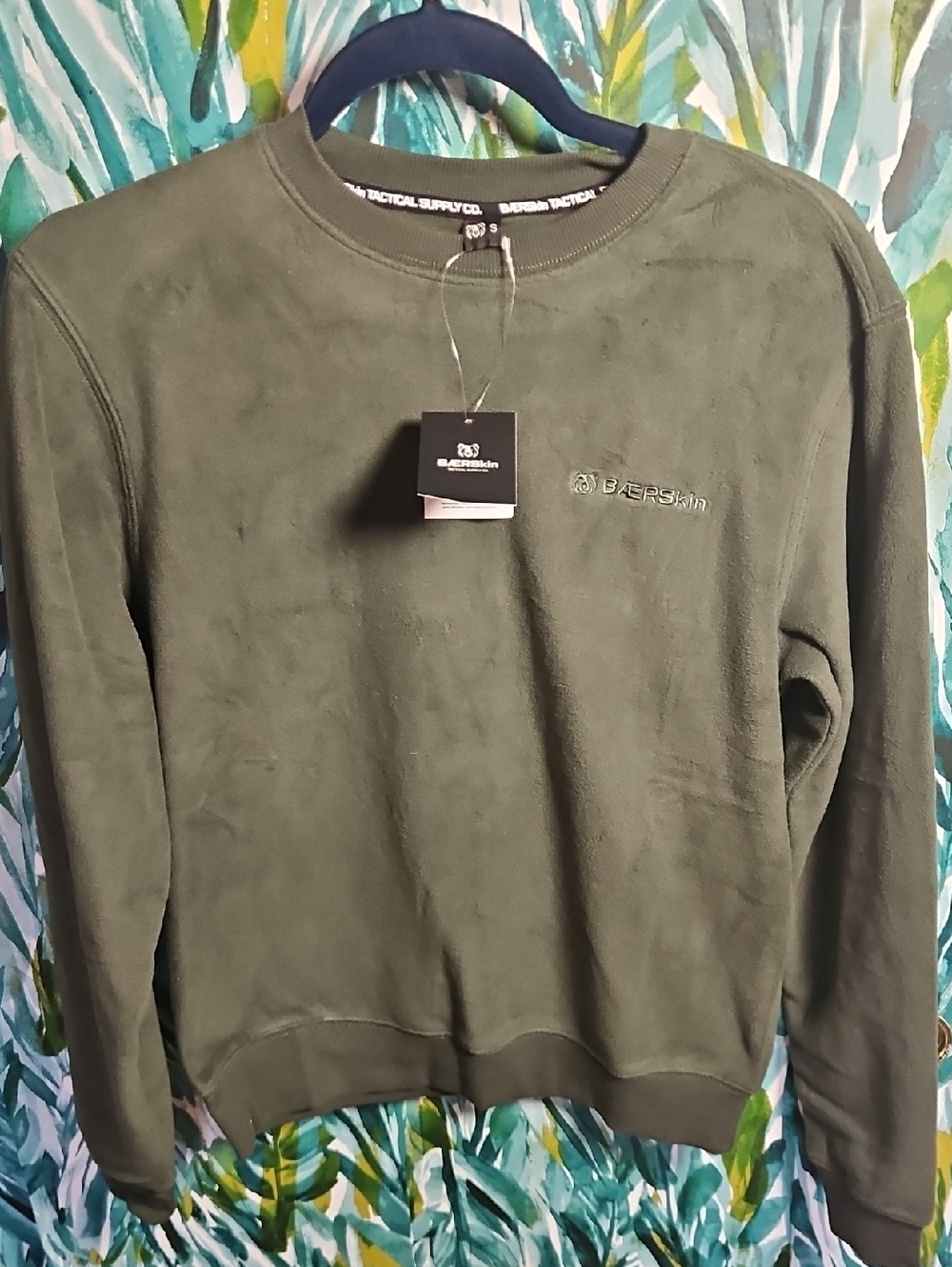 Baerskin Tactical Supply Co Signature Fleece Olive Green Sweatshirt NWT - Size S